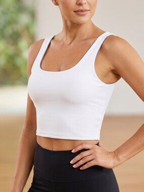 NWT | LYCRA Sport Performance Bra | V-Neck Sculpting Fit | Active Basics | White